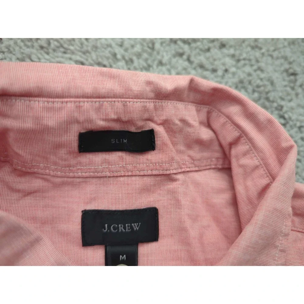 J Crew Button Up Shirt Mens Medium Orange Slim‎ Preppy Casual Office